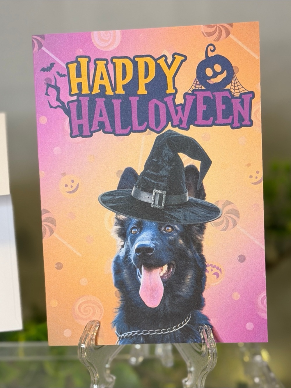 Happy Halloween German Shepherd Greeting Card Set of 15 Blank Inside 4x6